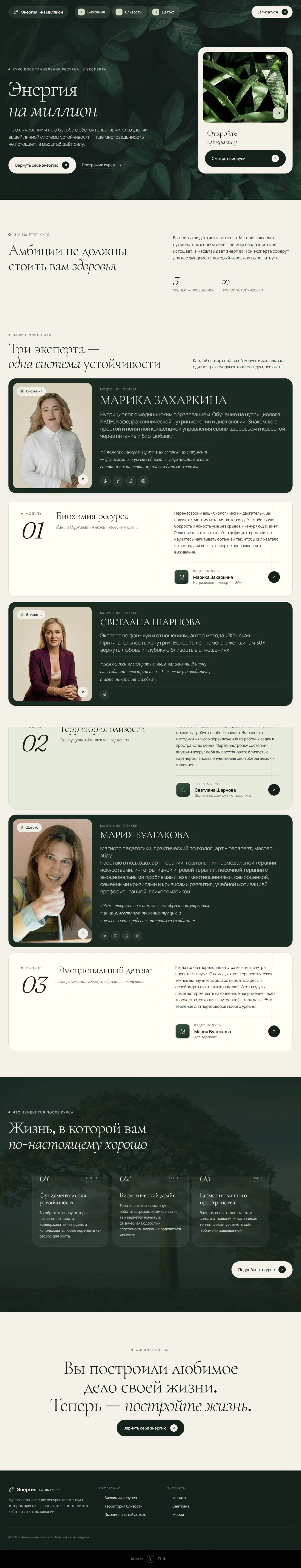 Энергия на миллион — сайт курса